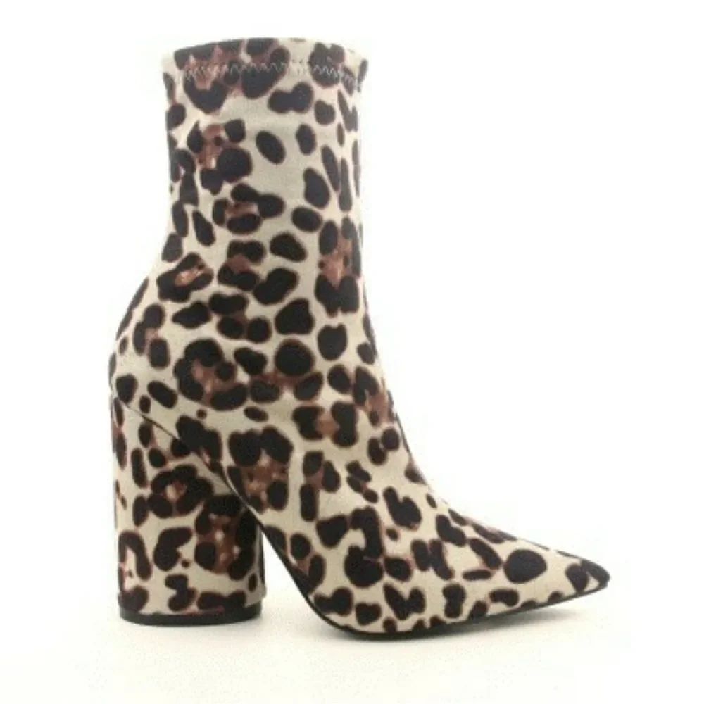 Faux Suede Leopard Booties